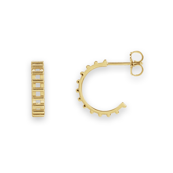 14K Cut Out Hoop Earrings