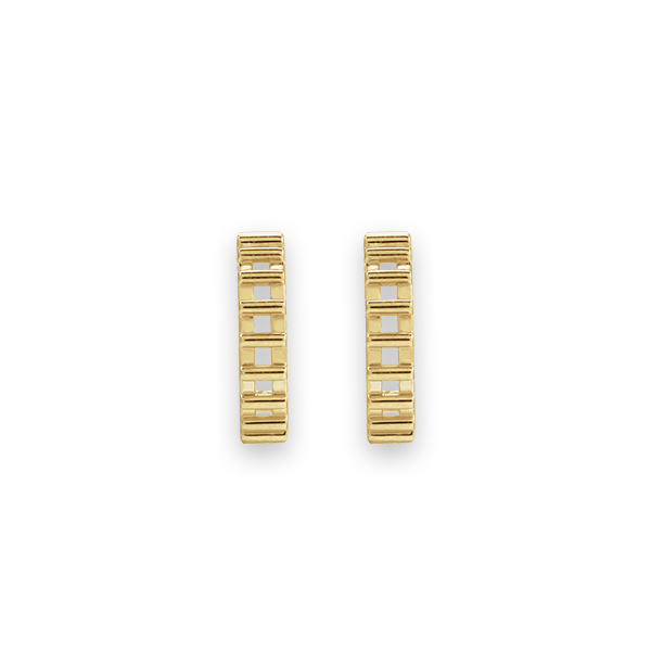 14K Cut Out Hoop Earrings