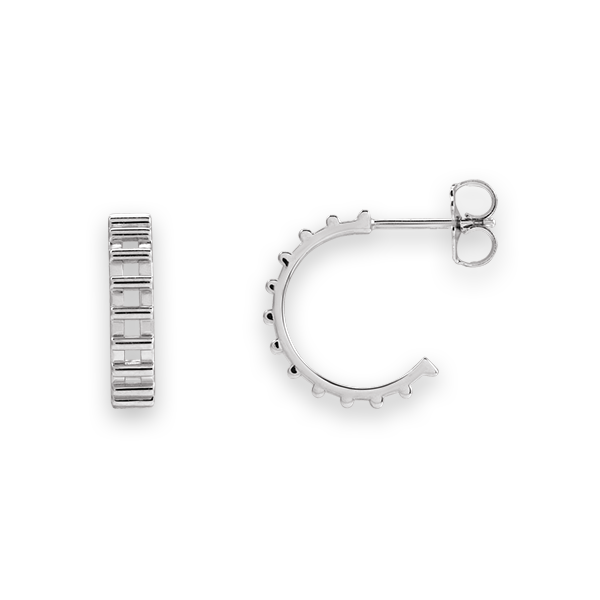 Silver Cut Out Hoop Earrings