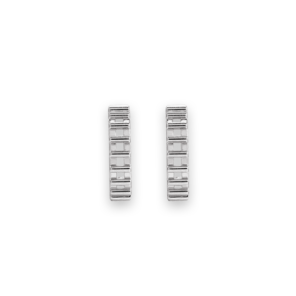 Silver Cut Out Hoop Earrings