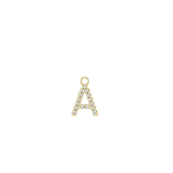 14K Diamond Initial Earring Dangle