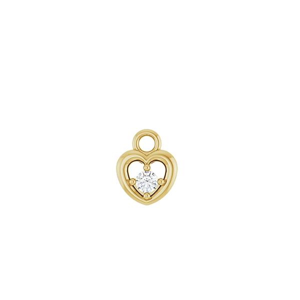 14K Diamond Heart Earring Dangle