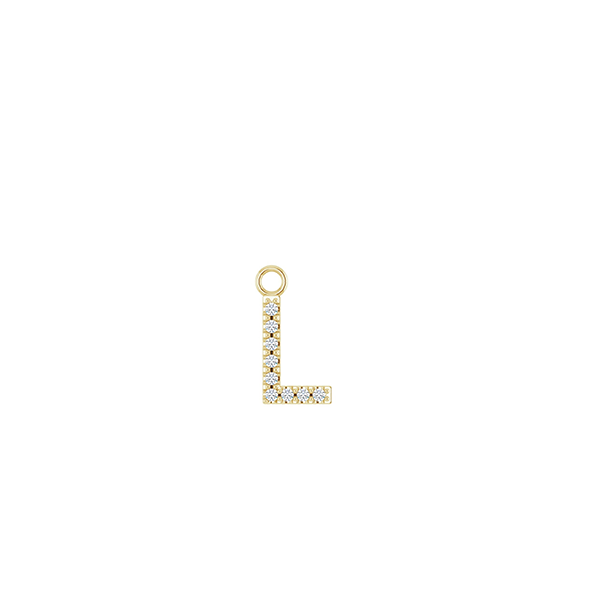 14K Diamond Initial Earring Dangle