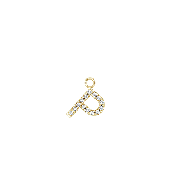 14K Diamond Initial Earring Dangle