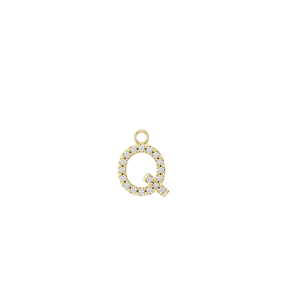 14K Diamond Initial Earring Dangle