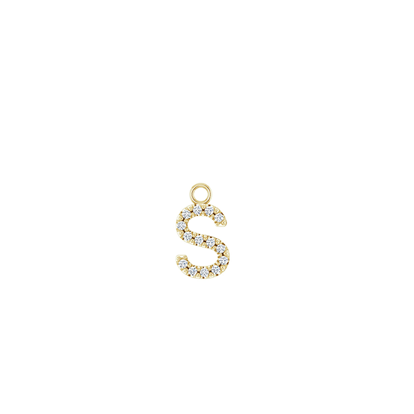 14K Diamond Initial Earring Dangle