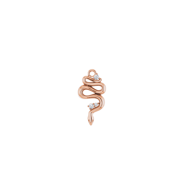 14K Diamond Snake Earring Dangle