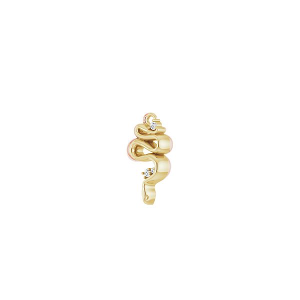 14K Diamond Snake Earring Dangle