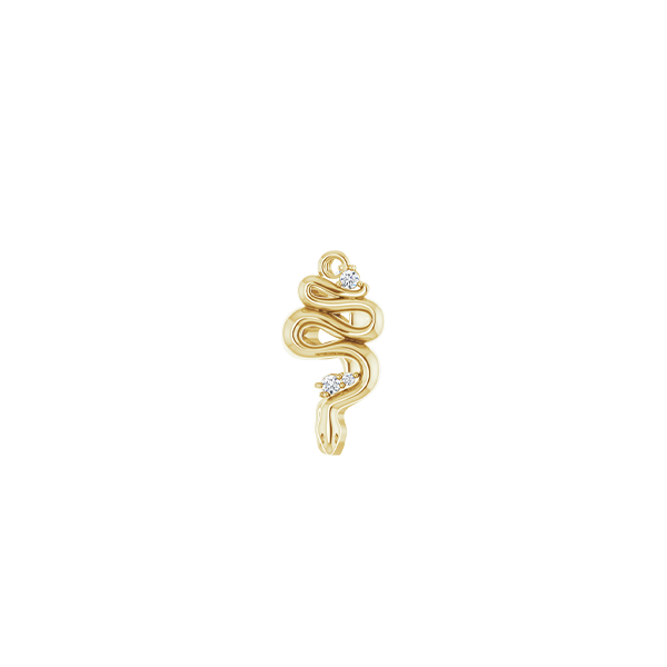14K Diamond Snake Earring Dangle