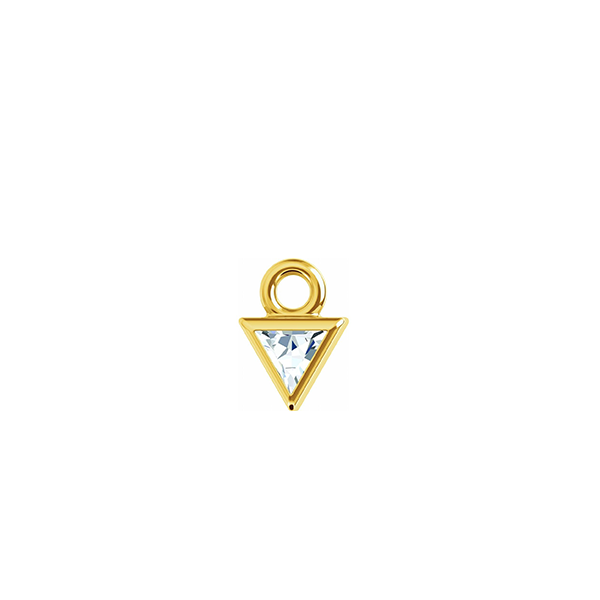 14K Diamond Triangle Earring Dangle