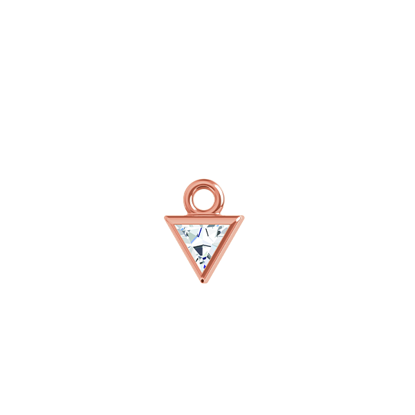 14K Diamond Triangle Earring Dangle