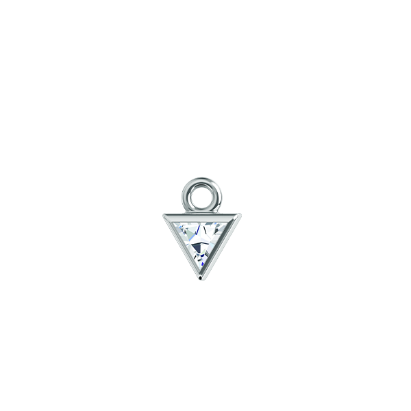 14K Diamond Triangle Earring Dangle