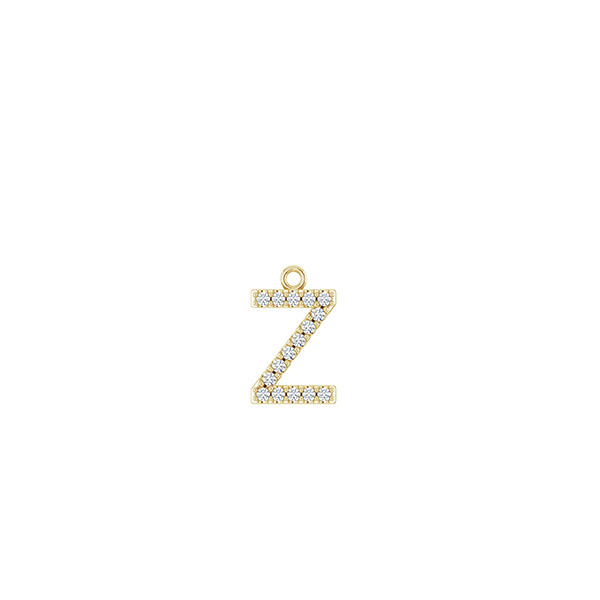 14K Diamond Initial Earring Dangle
