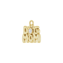 14K Natural Diamond Dog Mum Earring Dangle