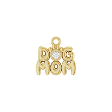 14K Natural Diamond Dog Mum Earring Dangle