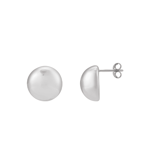 Silver 15mm Domed Earrings