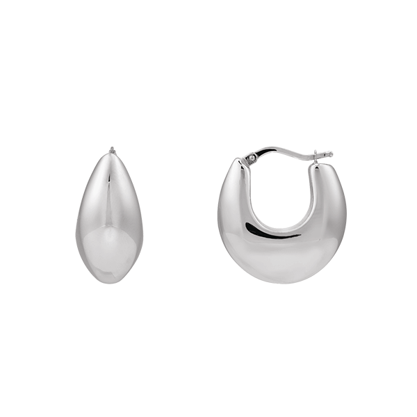 Silver Drop 25mm Hoop Earrings