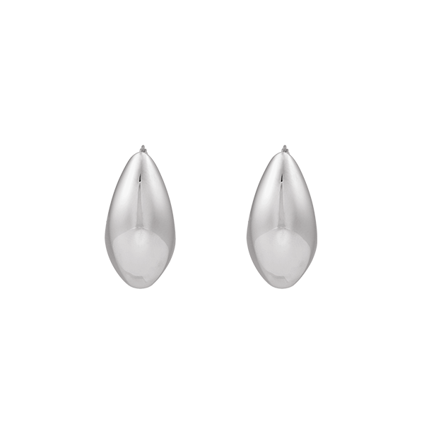 Silver Drop 25mm Hoop Earrings