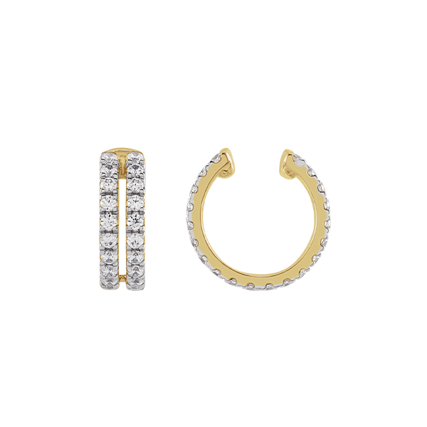 14K Lab Grown Diamond 0.50ct Double Row Ear Cuff