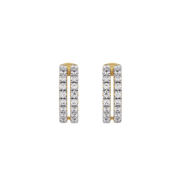 14K Lab Grown Diamond 0.50ct Double Row Ear Cuff