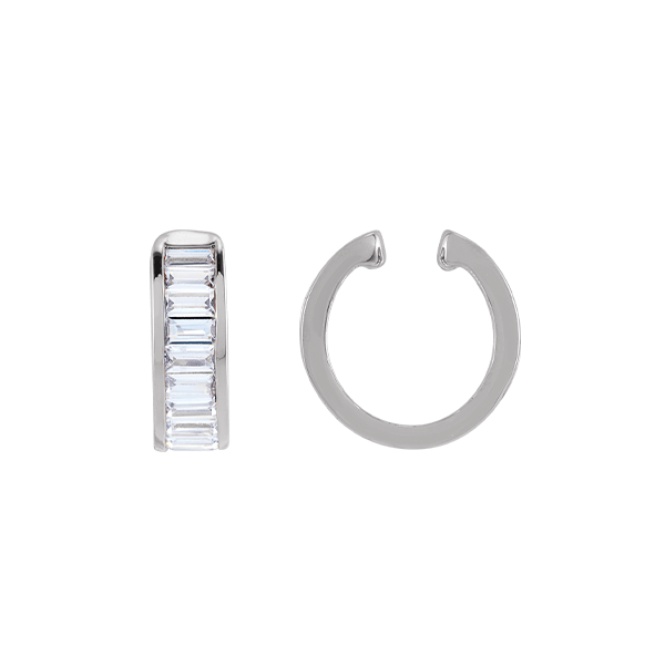 14K Lab Grown 0.75ct Diamond Baguettes Ear Cuff