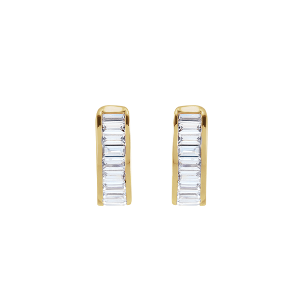 14K Lab Grown 0.75ct Diamond Baguettes Ear Cuff