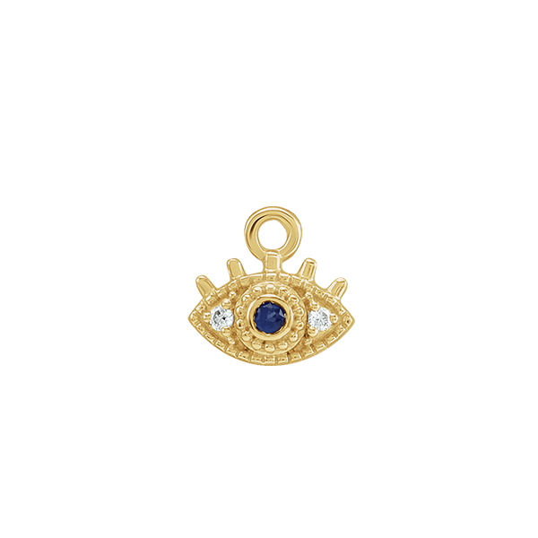 14K Petite Evil Eye Earring Dangle
