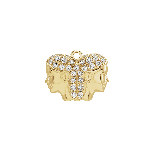 14K Natural Diamond Zodiac Earring Dangle