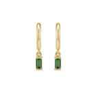 14K Natural Gemstone Baguette Earring Dangle
