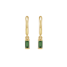 14K Natural Gemstone Baguette Earring Dangle