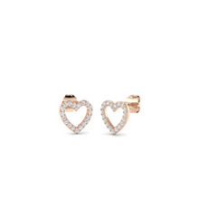 18K Natural Diamond Hearts Stud