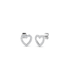 18K Natural Diamond Hearts Stud