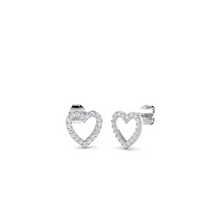 18K Natural Diamond Hearts Stud