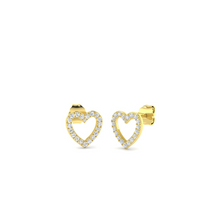 18K Natural Diamond Hearts Stud