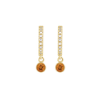 14K Natural Gemstone and Diamond Hoop Earring
