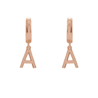 14K Single Initial Hinged Huggie Earrings