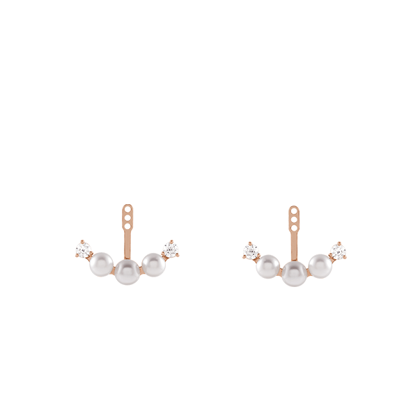 14K Akoya Pearl and Natural Diamond Earring Jacket