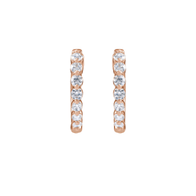 14K Gold and Lab Grown Diamond Hoop Earrings