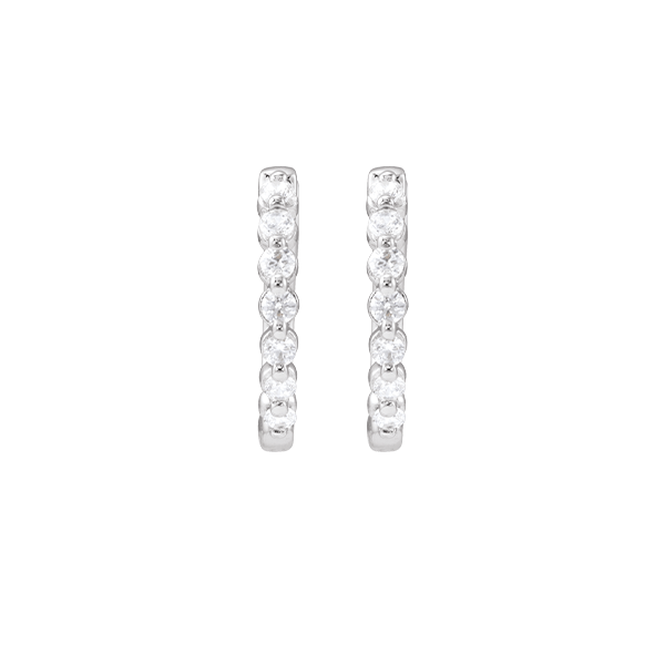 14K Gold and Lab Grown Diamond Hoop Earrings