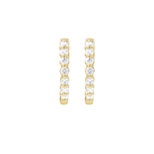 14K Gold and Lab Grown Diamond Hoop Earrings