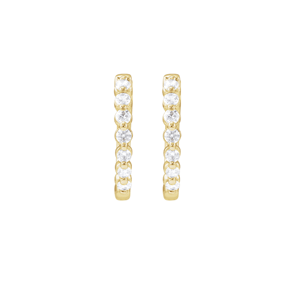 14K Gold and Lab Grown Diamond Hoop Earrings