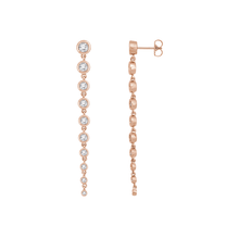 14K Lab Grown Graduated Line Drop Earring