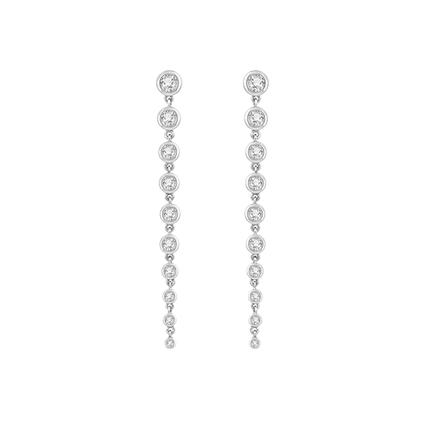 14K Lab Grown Graduated Line Drop Earring
