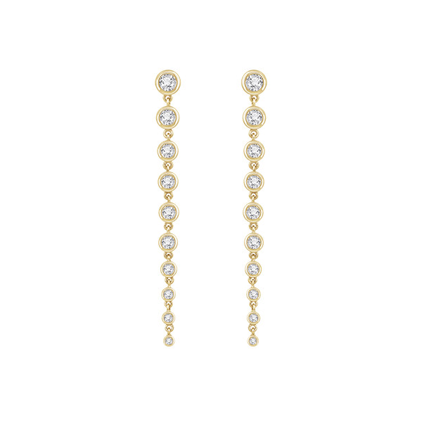 14K Lab Grown Graduated Line Drop Earring