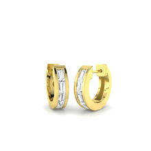 18K Natural Baguette Diamond 0.46ct Huggies Earring