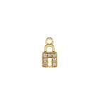 14K Natural Diamond Petite Lock Earring Dangle