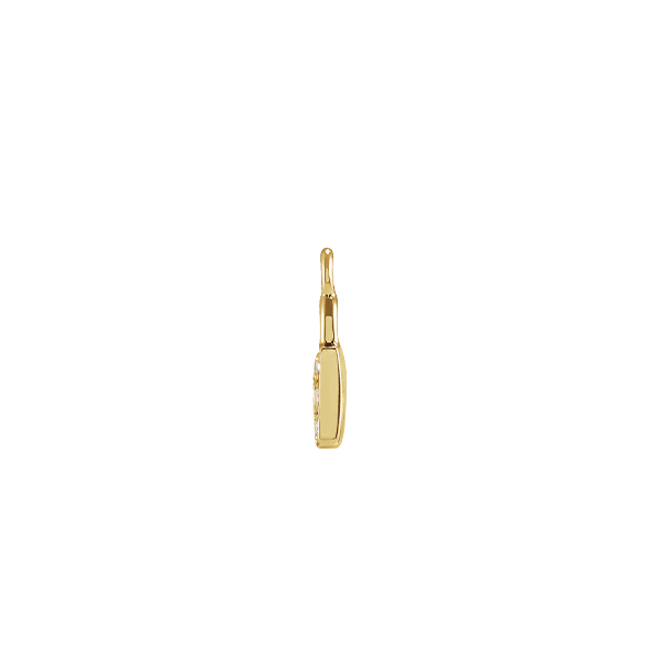 14K Natural Diamond Petite Lock Earring Dangle