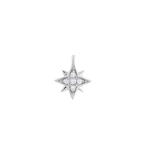 14K Natural Diamond North Star Earring Dangle