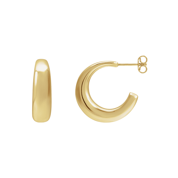 14K Classic Open Back Hoop Earrings