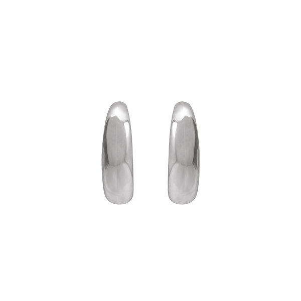 Silver Classic Open Back Hoop Earrings